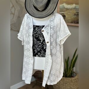 Le Cove Brand White Crochet Lightweight Swimsuit Coverup